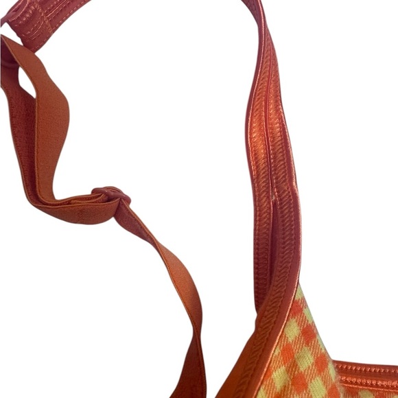 Cacique yellow and orange gingham unlined underwire bra size 38C - Picture 5 of 10